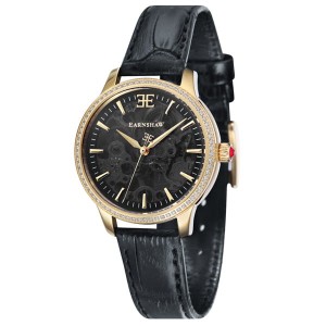 Thomas Earnshaw Ladies' Australis IP Watch and Genuine Leather Strap