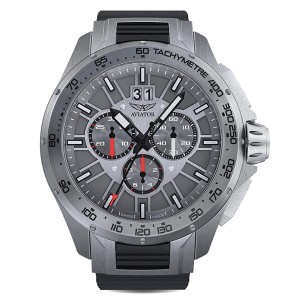 Aviator Gents' Swiss Ltd Ed MIG 35 Quartz Chronograph Watch with Silicone Strap