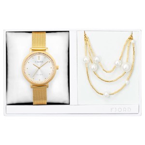 Fjord Ladies' Birger Watch with Milanese Strap and Necklace Gift Set