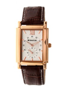 Heritor Gent's Automatic Frederick Watch with IP Plated Case and Genuine Leather Strap