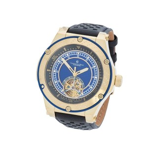 Constantin Weisz Gent's Ltd Ed Automatic IP Open Heart With Sports Watch with Genuine Leather Strap