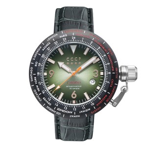 CCCP Gent's Russia Timezone Automatic Watch with Genuine Leather Strap