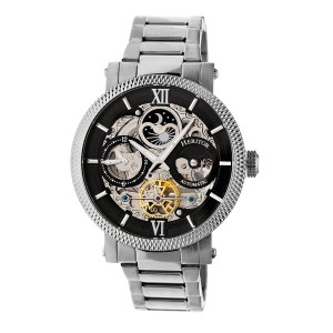 Heritor Gents Automatic Aries Day & Night Indicator Skeleton Dial Watch with Stainless Steel Bracelet