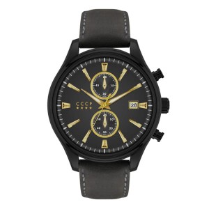 CCCP Gent's Sputnik-2 Chronograph Watch with Genuine Leather Strap