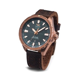 Vostok Europe Gent's Almaz Automatic Watch with Bronze Case and Genuine Leather Strap