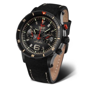Vostok Europe Gents Anchar PVD Chronograph Dive Watch with Interchangeable Strap and Dry Box