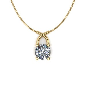 Lady Lynsey 9ct Gold 1.00ct eq Kiss Solitaire Pendant
