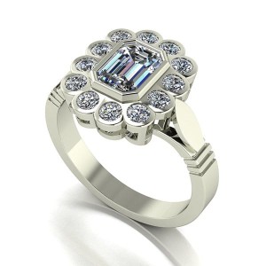 Moissanite 9ct Gold 2.00ct eq Radiant Cluster Ring