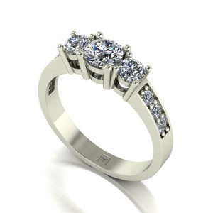 Moissanite 9ct Gold 1.00ct eq Lady Lynsey Trilogy Ring
