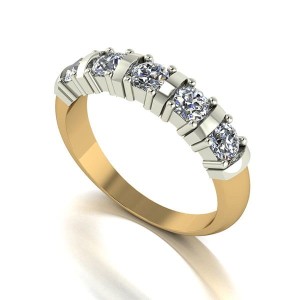 Moissanite 9ct Gold 1.00ct eq 5 Stone Ring