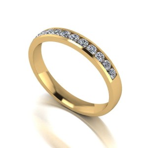 Moissanite 9ct Gold 33 Point Channel Set Eternity Ring