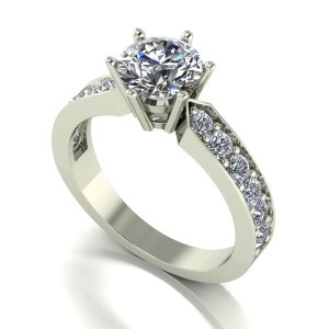 Moissanite 9ct Gold 1.50ct eq Shoulder Set Solitaire Ring