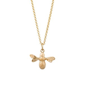 Lily Charmed Sterling Gold Bee Necklace