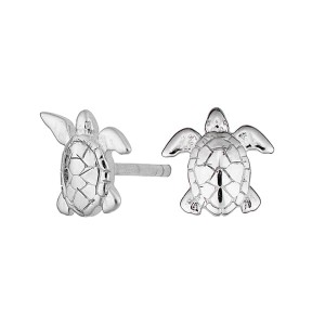 Lily Charmed Sterling Silver Turtle Stud