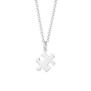 Lily Charmed Sterling Silver Jigsaw Neck