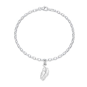 Lily Charmed Sterling Silver Feather Bra