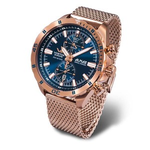 Vostok Europe Gent's Chronograph Almaz with PVD Case and Milanese Bracelet Strap