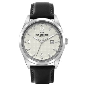 Ben Sherman Gent's Carnaby Check Watch with Genuine Leather Strap