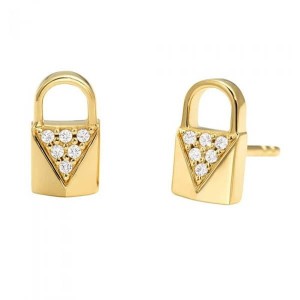 Michael Kors Padlock Pave Stud Earrings