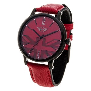 Mini Gent's Swiss Quartz Watch with Union Jack Dial and Genuine Leather Strap
