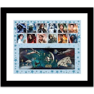 Star Wars Framed 12 Characters GB Star Wars Stamps & Stunning Mini Sheet