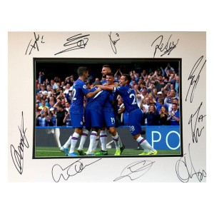 Chelsea FC Mounted Multi-Signed Team Action Photo
