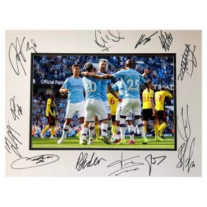 Manchester City FC Mounted Multi-Signed Team Photo
