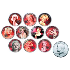 Marilyn Monroe Colourised Images Full Set of Genuine USA Coins