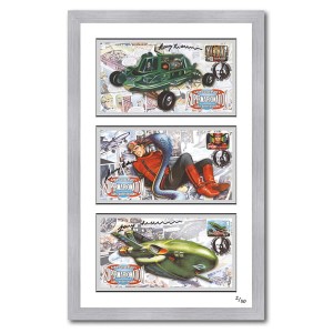 Thunderbirds-Joe90/Capt Scarlet Framed Set of 3 Celebration Covers Signed by Gerry Anderson