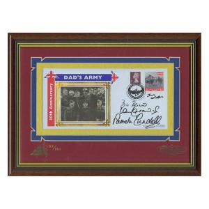 Dads Army Framed Anniversary Commemorative Cover Personally Signed by 4 of Cast