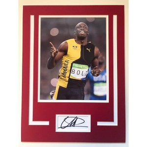 Usain Bolt Framed Photo & Personal Signature Display