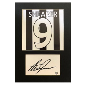 Alan Shearer Personally Signed Name and Number Shirt Batch & Signature Display