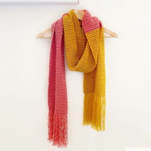 Crochet A Tale of Two Tones Scarf Kit with Deramores Studio DK Yarn