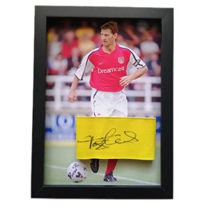 Tony Adams Framed Photo and Personally Signed Captain's Armband