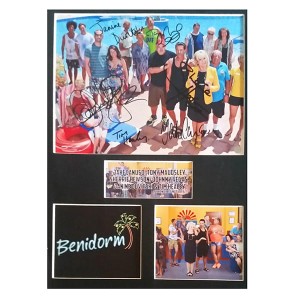Benidorm Mounted Photo Montage Display Multiple Signed by Cast
