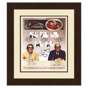 Two Ronnies Framed Photo Print & Full Set of GB Comedy Stamps Personally Signed by Both