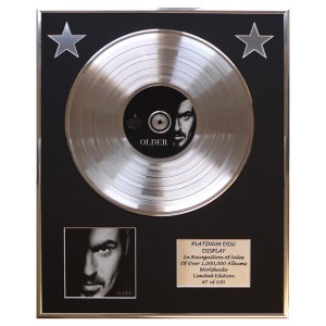 George Michael (Older) Framed & Mounted CD Platinum Disc Limited Edition of 100 Worldwide
