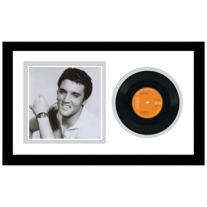 Elvis Presley Framed & Mounted Classic Elvis Photo with Original Elvis 7inch Single Vinyl Record