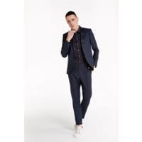 Chaqueta clásica slim fit en lana fría bielástica