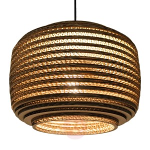 Z kartonu z odzysku lampa wisząca Ausi