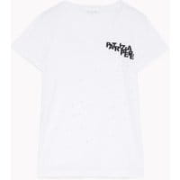 T-shirt z logo i cyrkoniami