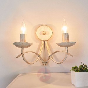 Lampa ścienna Hannes, stara biel, 2-punktowa