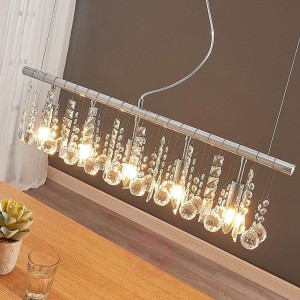 Lampa wisząca Matei z kryształami, 5-punktowa