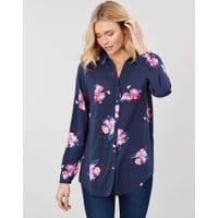 Womens Elvina Button Front Woven Shirt - NAVY SPACED FLORAL