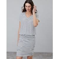 Womens Candice V Neck Jersey Dress With Gathered Skirt