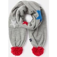 Girls Halley Star Intarsia Scarf - GREY STAR
