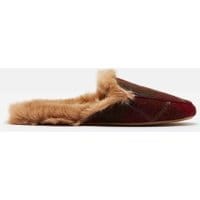 Womens Ferndale Premium Loafer Slippers - RED CHECK