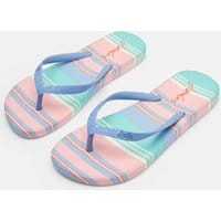 Womens Flip Flops - PINK STRIPE