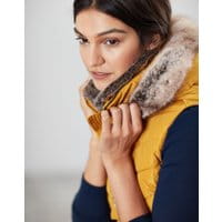 Maybury Chevron Quilt Padded Vest With Hood - CARAMEL