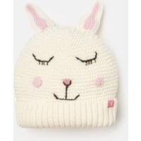 Girls Chummy Knitted Character Hat - CREAM BUNNY